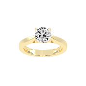 Cushion Cut Petal-shaped Solitaire Lab Grown Diamond Engagement Ring (3.5 mm width)