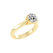 Cushion Cut Petal-shaped Solitaire Lab Grown Diamond Engagement Ring (3.5 mm width)