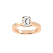 Emerald Cut Petal-shaped Solitaire Lab Grown Diamond Engagement Ring (3.5 mm width)