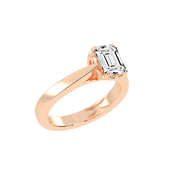 Emerald Cut Petal-shaped Solitaire Lab Grown Diamond Engagement Ring (3.5 mm width)