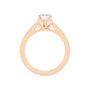 Emerald Cut Petal-shaped Solitaire Lab Grown Diamond Engagement Ring (3.5 mm width)