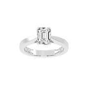 Emerald Cut Petal-shaped Solitaire Lab Grown Diamond Engagement Ring (3.5 mm width)