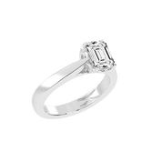 Emerald Cut Petal-shaped Solitaire Lab Grown Diamond Engagement Ring (3.5 mm width)