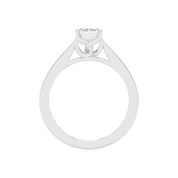 Emerald Cut Petal-shaped Solitaire Lab Grown Diamond Engagement Ring (3.5 mm width)