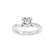 Heart Cut Petal-shaped Solitaire Lab Grown Diamond Engagement Ring (3.5 mm width)