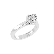 Heart Cut Petal-shaped Solitaire Lab Grown Diamond Engagement Ring (3.5 mm width)