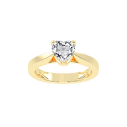 Heart Cut Petal-shaped Solitaire Lab Grown Diamond Engagement Ring (3.5 mm width)