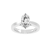 Marquise Cut Petal-shaped Solitaire Lab Grown Diamond Engagement Ring (3.5 mm width)