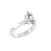 Marquise Cut Petal-shaped Solitaire Lab Grown Diamond Engagement Ring (3.5 mm width)