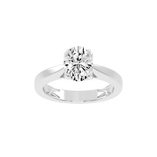 Oval Cut Petal-shaped Solitaire Lab Grown Diamond Engagement Ring (3.5 mm width)