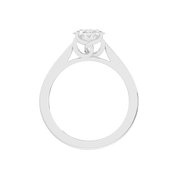 Oval Cut Petal-shaped Solitaire Lab Grown Diamond Engagement Ring (3.5 mm width)