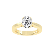 Oval Cut Petal-shaped Solitaire Lab Grown Diamond Engagement Ring (3.5 mm width)