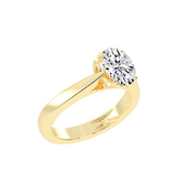 Oval Cut Petal-shaped Solitaire Lab Grown Diamond Engagement Ring (3.5 mm width)