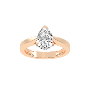 Pear Cut Petal-shaped Solitaire Lab Grown Diamond Engagement Ring (3.5 mm width)