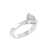 Pear Cut Petal-shaped Solitaire Lab Grown Diamond Engagement Ring (3.5 mm width)