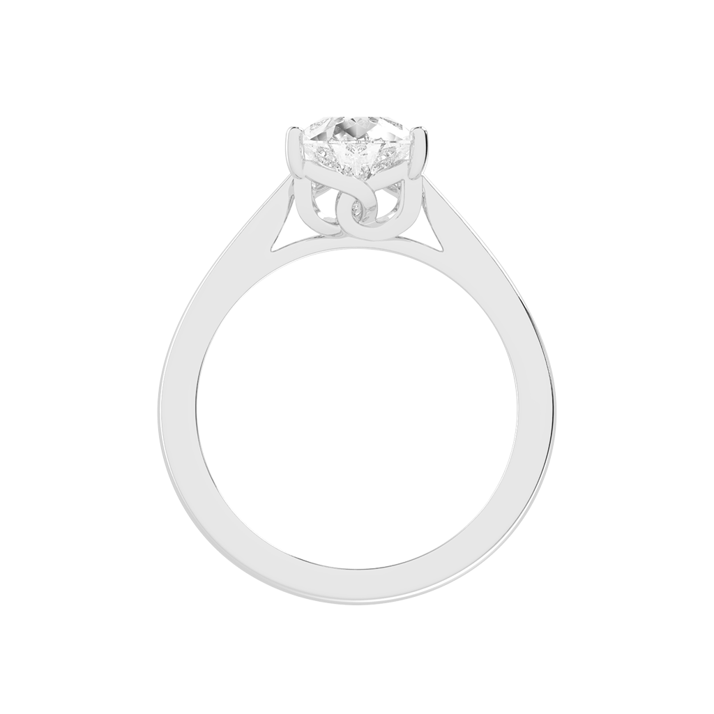 Pear Cut Petal-shaped Solitaire Lab Grown Diamond Engagement Ring (3.5 mm width)