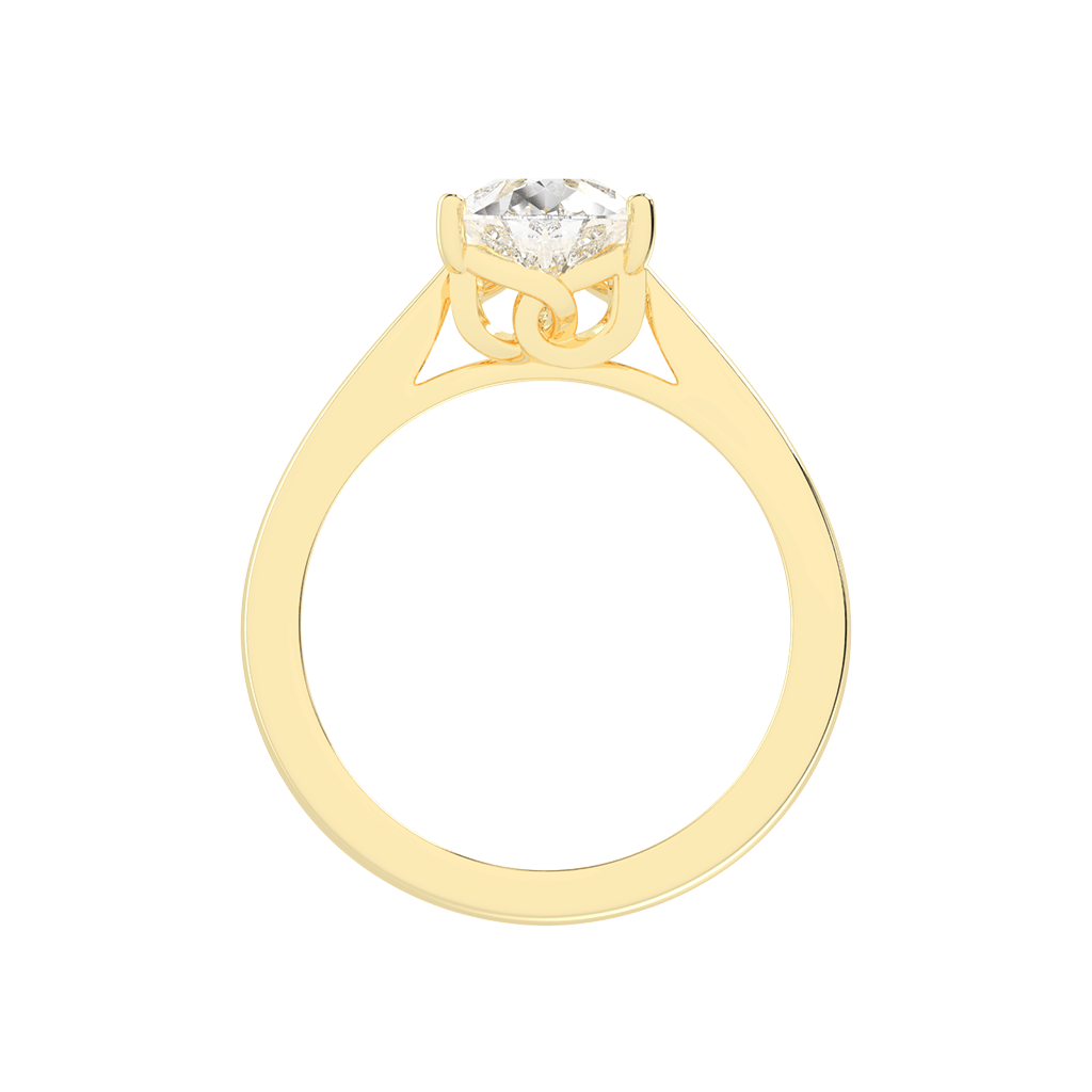 Pear Cut Petal-shaped Solitaire Lab Grown Diamond Engagement Ring (3.5 mm width)