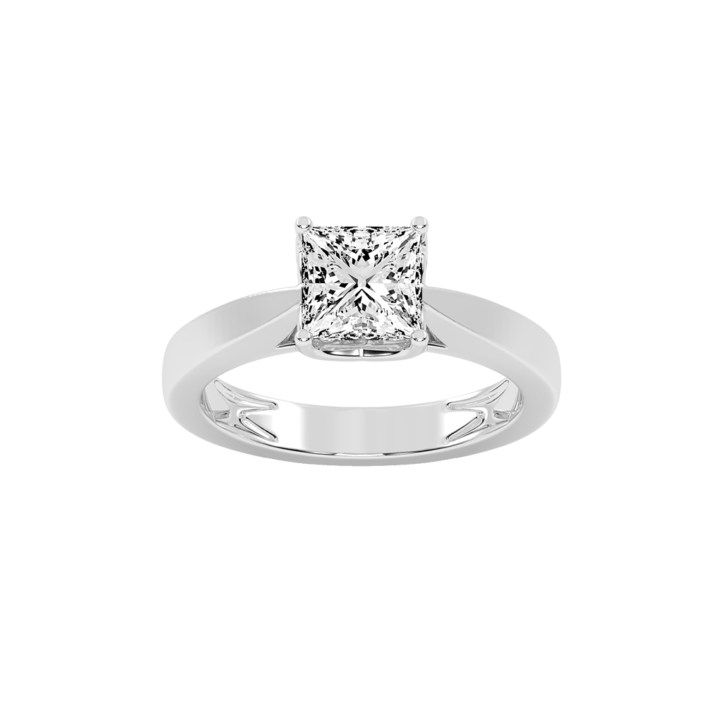 Princess Cut Petal-shaped Solitaire Lab Grown Diamond Engagement Ring (3.5 mm width)