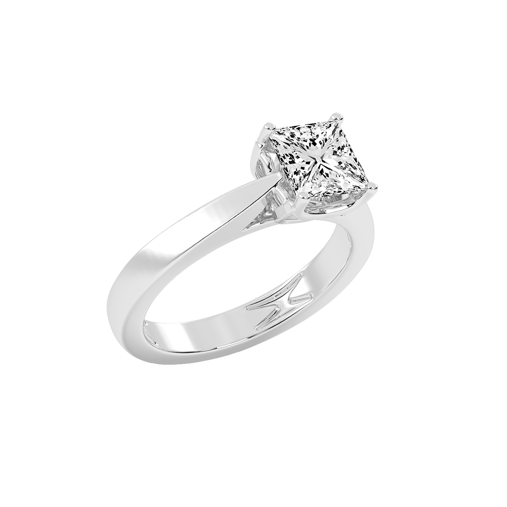 Princess Cut Petal-shaped Solitaire Lab Grown Diamond Engagement Ring (3.5 mm width)