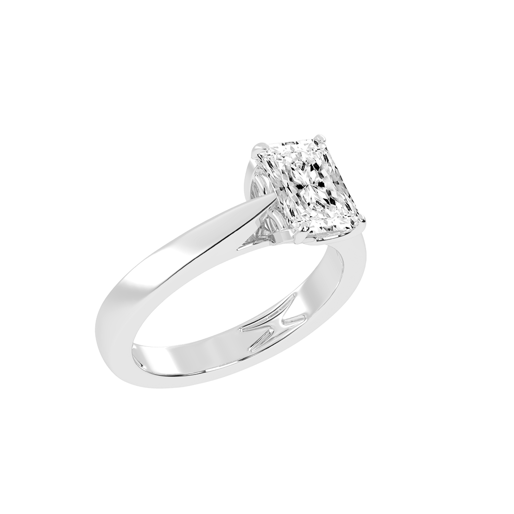 Radiant Cut Petal-shaped Solitaire Lab Grown Diamond Engagement Ring (3.5 mm width)