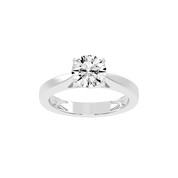 Round Cut Petal-shaped Solitaire Lab Grown Diamond Engagement Ring (3.5 mm width)