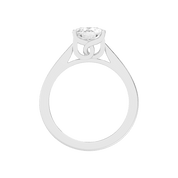 Round Cut Petal-shaped Solitaire Lab Grown Diamond Engagement Ring (3.5 mm width)