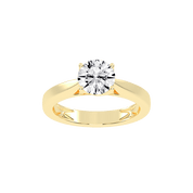 Round Cut Petal-shaped Solitaire Lab Grown Diamond Engagement Ring (3.5 mm width)