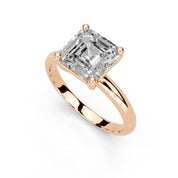 Asscher Cut Classic  Solitaire Lab Grown Diamond Engagement Ring