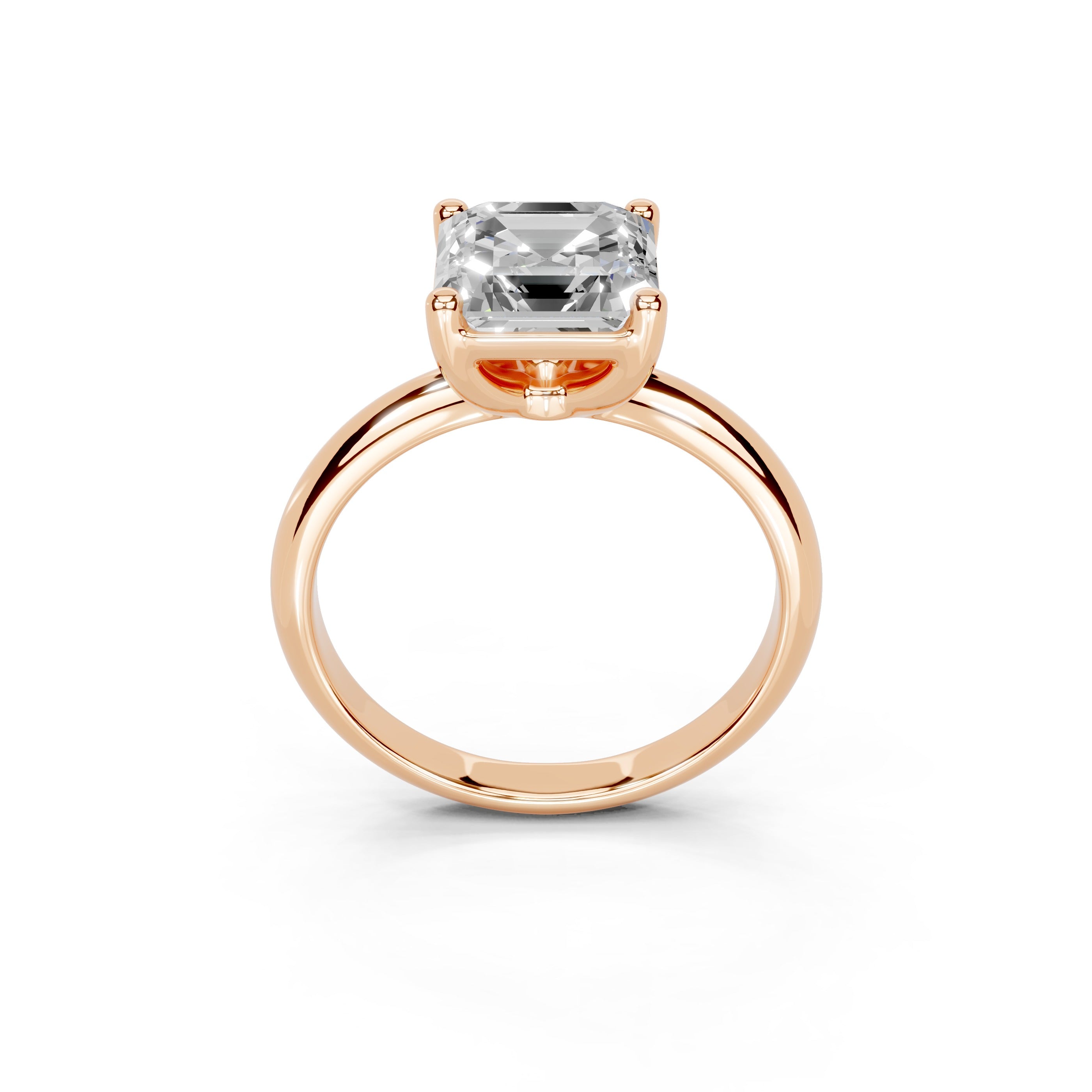 Asscher Cut Classic  Solitaire Lab Grown Diamond Engagement Ring