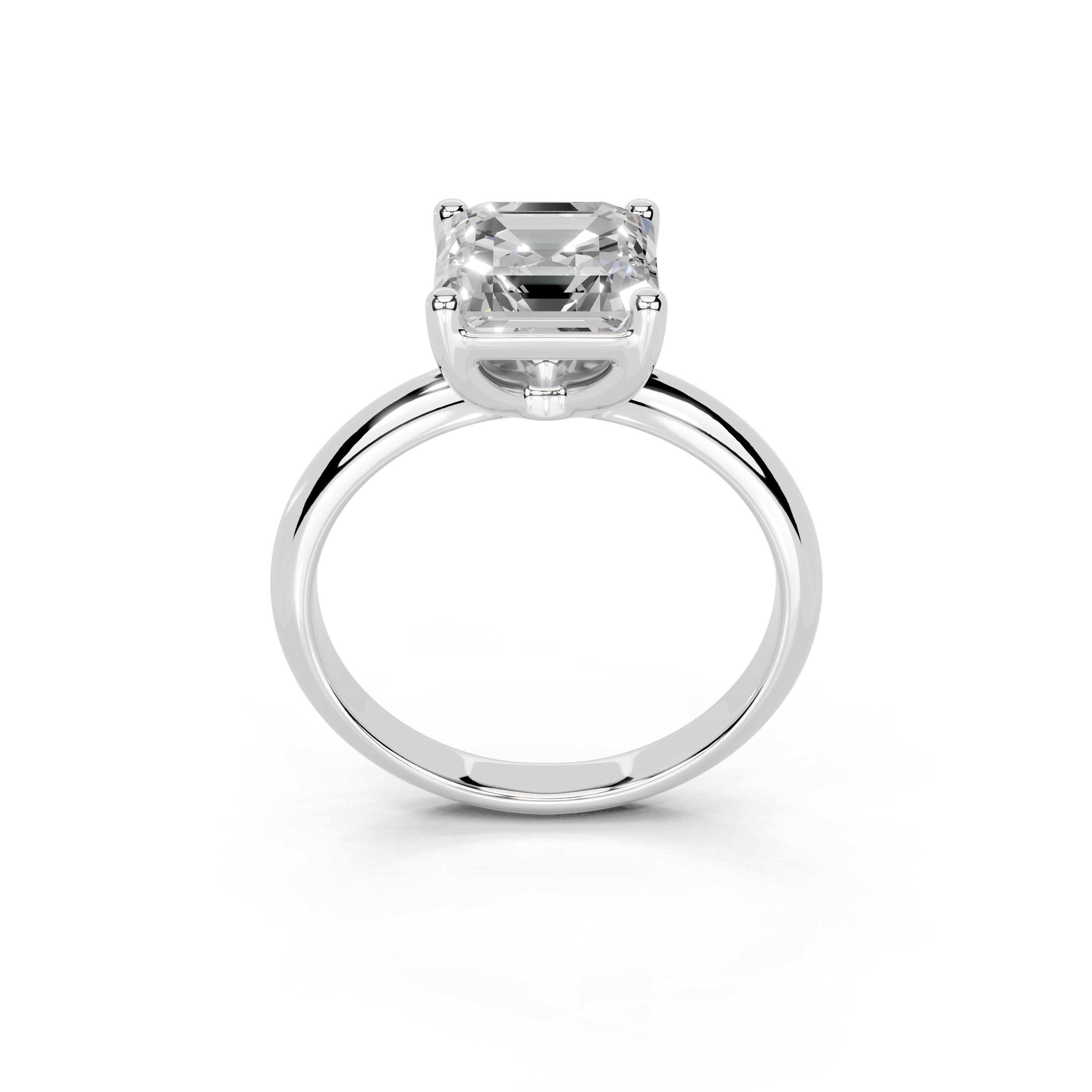 Asscher Cut Classic  Solitaire Lab Grown Diamond Engagement Ring