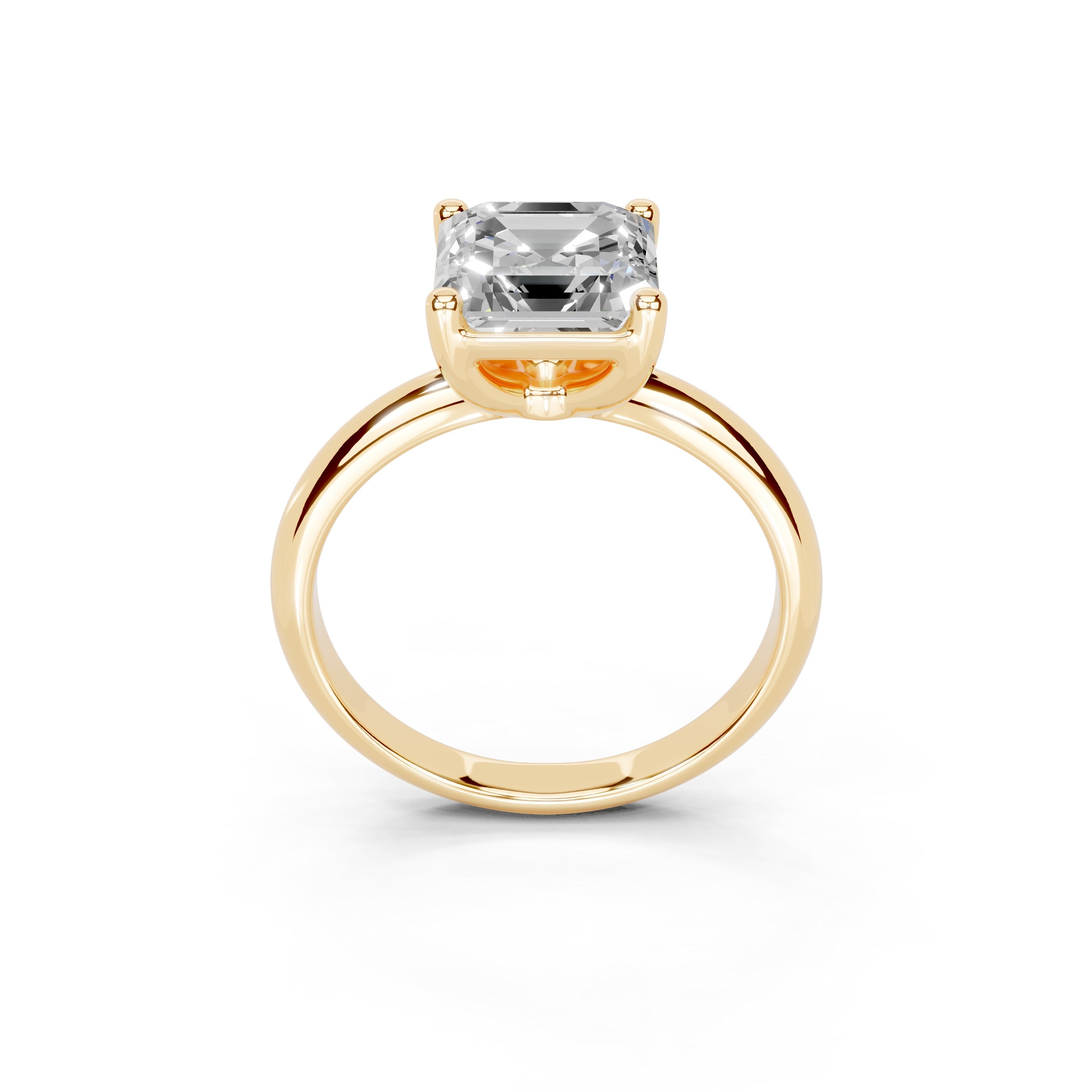 Asscher Cut Classic  Solitaire Lab Grown Diamond Engagement Ring