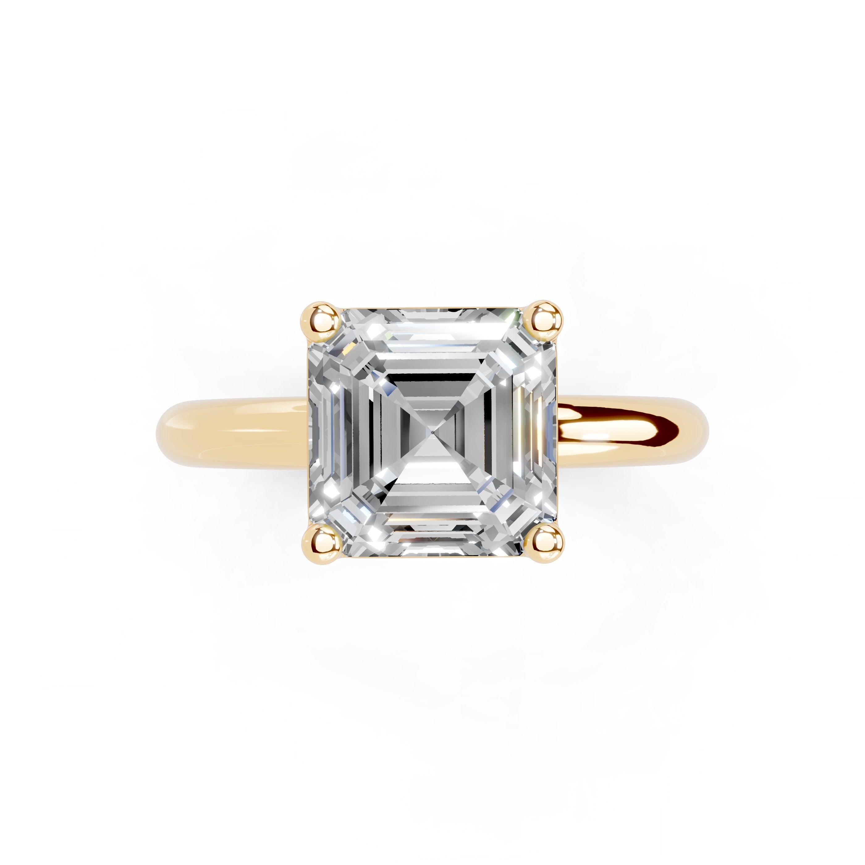 Asscher Cut Classic  Solitaire Lab Grown Diamond Engagement Ring