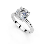 Cushion Cut Classic  Solitaire Lab Grown Diamond Engagement Ring