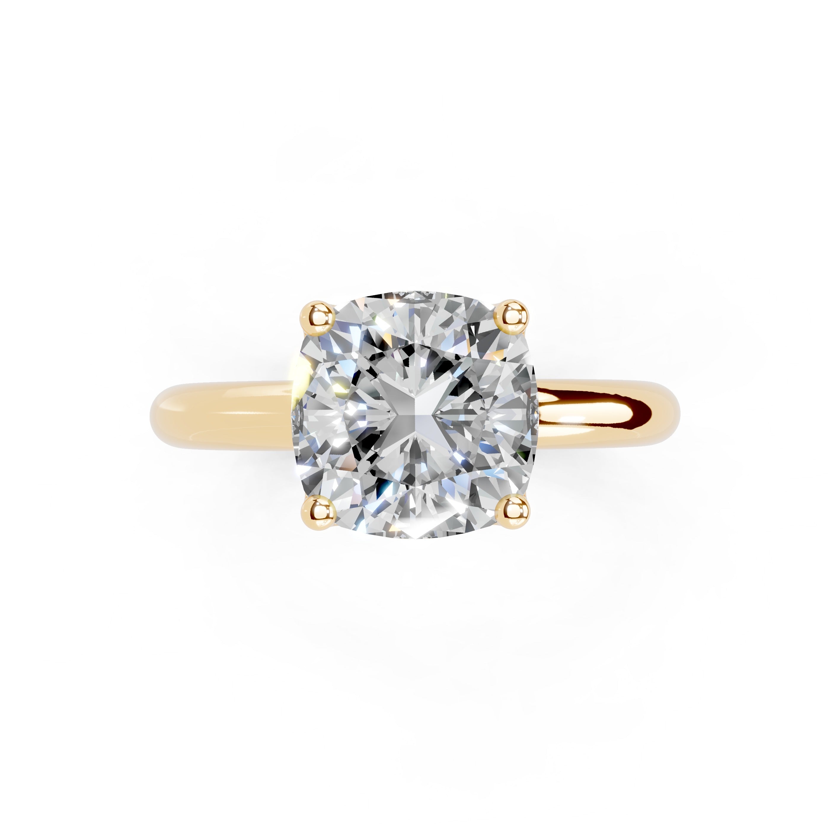 Cushion Cut Classic  Solitaire Lab Grown Diamond Engagement Ring