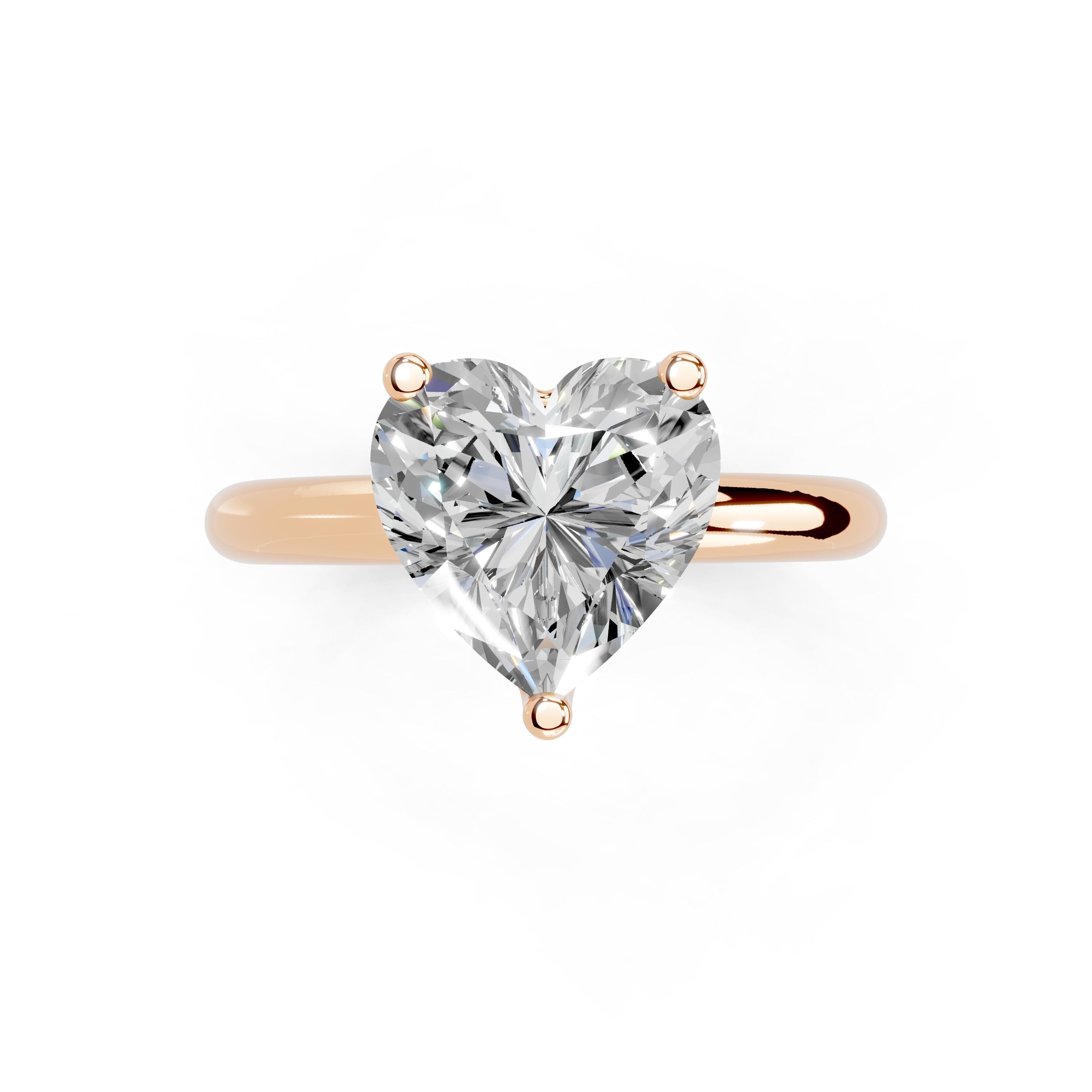 Heart Cut Classic  Solitaire Lab Grown Diamond Engagement Ring