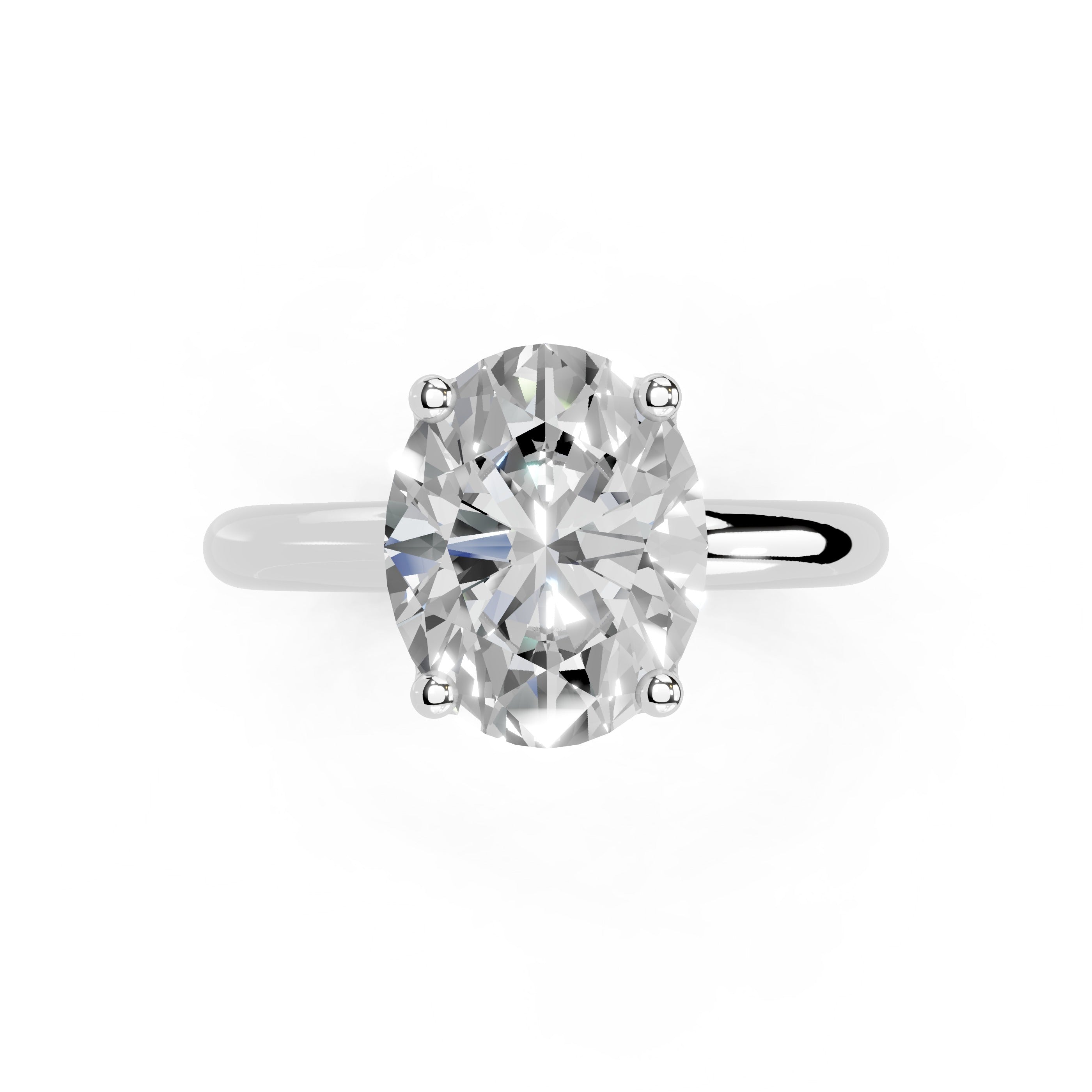 Oval Cut Classic  Solitaire Lab Grown Diamond Engagement Ring