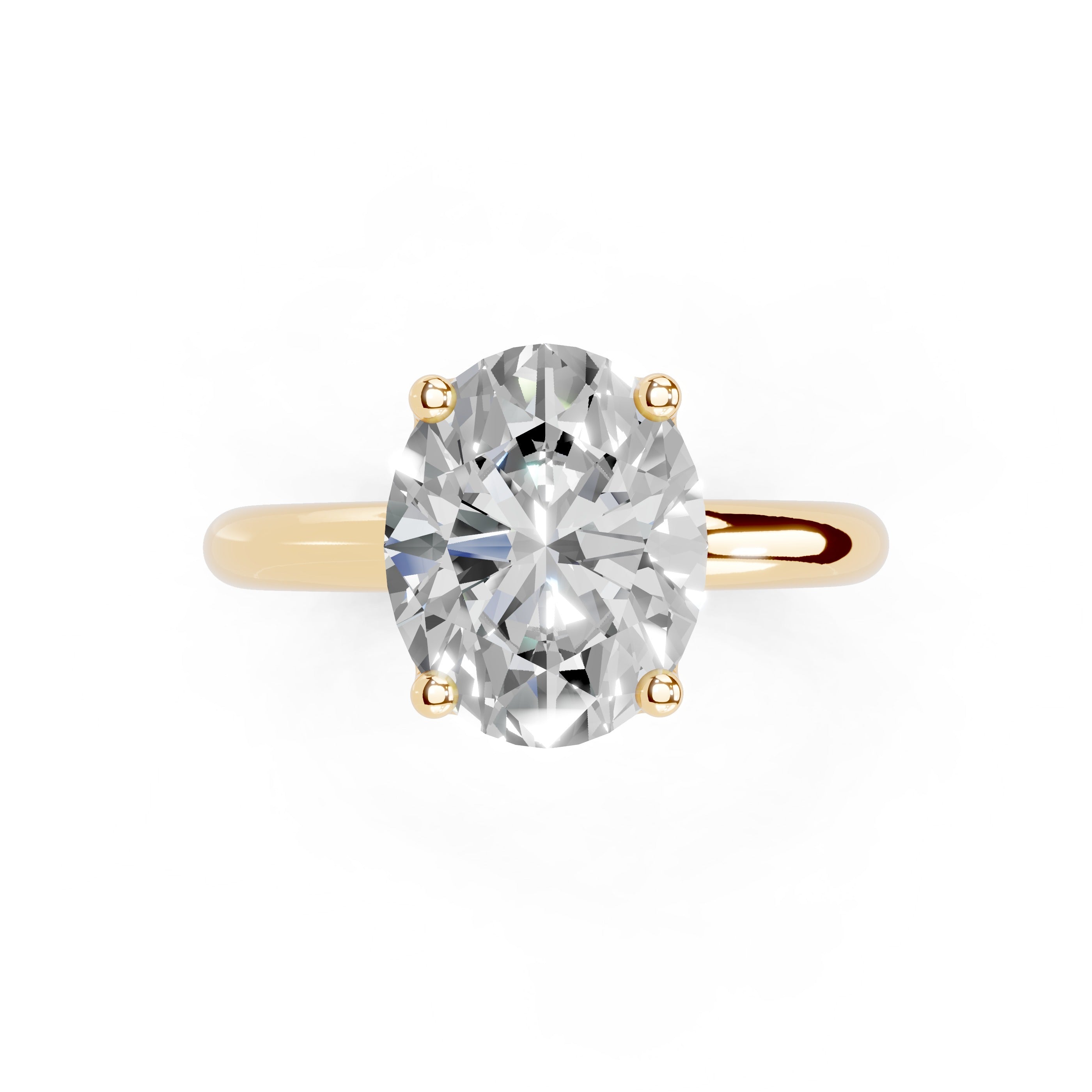 Oval Cut Classic  Solitaire Lab Grown Diamond Engagement Ring