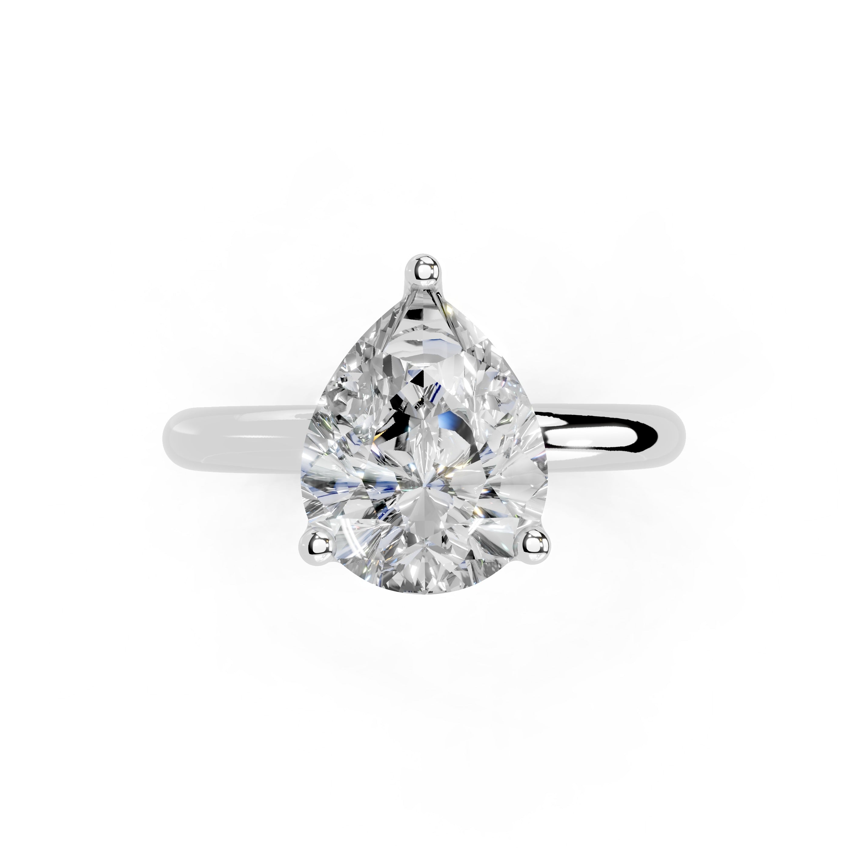 Pear Cut Classic  Solitaire Lab Grown Diamond Engagement Ring