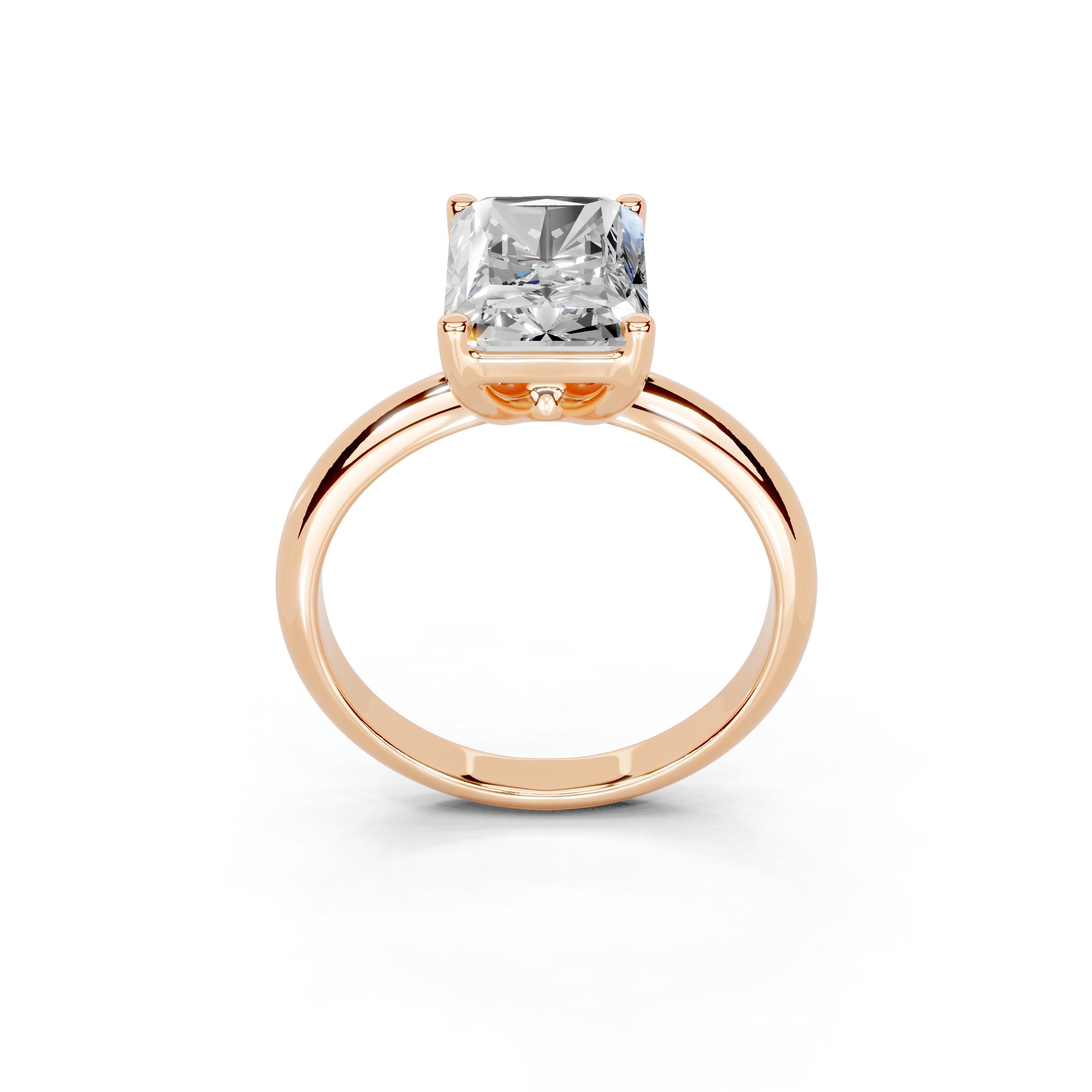 Radiant Cut Classic  Solitaire Lab Grown Diamond Engagement Ring