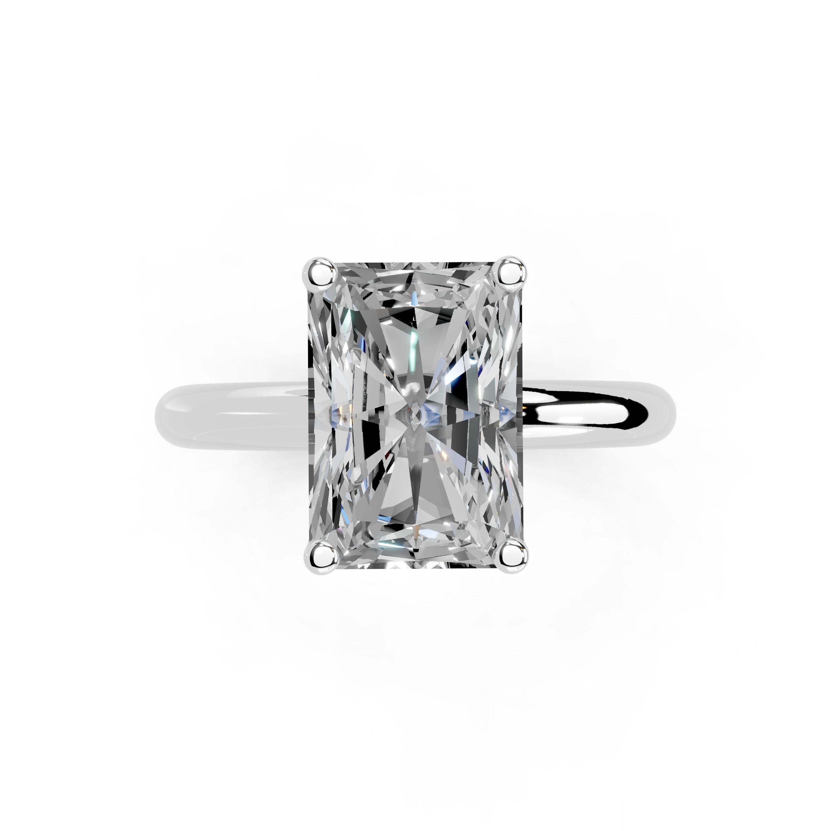 Radiant Cut Classic  Solitaire Lab Grown Diamond Engagement Ring