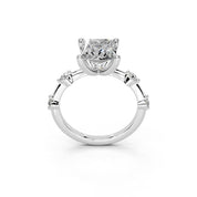 Princess Cut Solitaire Lab Grown Diamond Engagement Ring with Minimal Side Stones