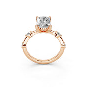 Radiant Cut Solitaire Lab Grown Diamond Engagement Ring with Minimal Side Stones