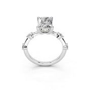 Radiant Cut Solitaire Lab Grown Diamond Engagement Ring with Minimal Side Stones