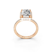 Radiant Cut Pave Setting Halo  Lab Grown Diamond Engagement Ring (1.6 mm width)