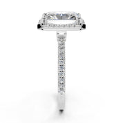 Radiant Cut Pave Setting Halo  Lab Grown Diamond Engagement Ring (1.6 mm width)