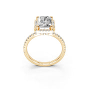 Radiant Cut Pave Setting Halo  Lab Grown Diamond Engagement Ring (1.6 mm width)