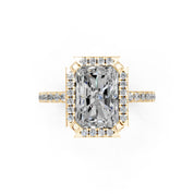 Radiant Cut Pave Setting Halo  Lab Grown Diamond Engagement Ring (1.6 mm width)