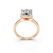 Asscher Cut Low Setting Solitaire Lab Grown Diamond Engagement Ring (2.2 mm width)