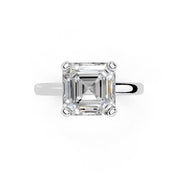 Asscher Cut Low Setting Solitaire Lab Grown Diamond Engagement Ring (2.2 mm width)