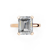 Emerald Cut Low Setting Solitaire Lab Grown Diamond Engagement Ring (2.2 mm width)